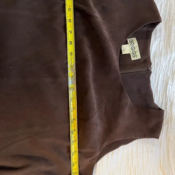 Vintage Faux Suede Midi Dress Sleeveless size 16 - Picture 5 of 9